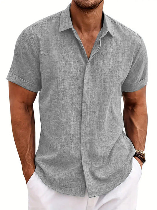 Men's short-sleeved casual blouse