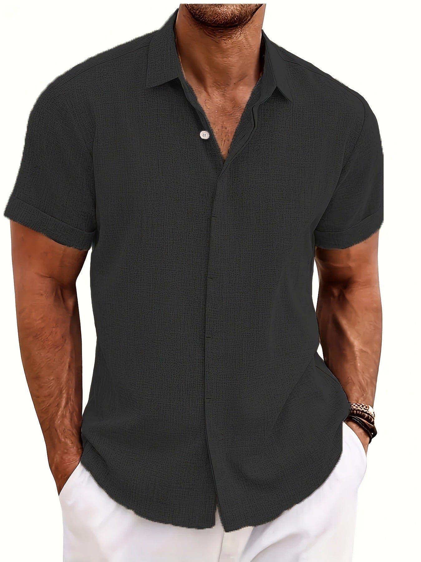Men's short-sleeved casual blouse
